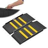 XARILK Tragbare Rollstuhlrampe mit Griff, rutschfest, Aluminium, zusammenklappbar, Handicap-Rampe für Zuhause, Türen, Schwellen, Stufen, Bordsteine, Treppen, 362,9 kg Kapazität