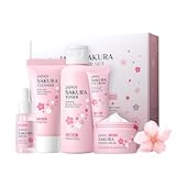 Rosarden Sakura Hautpflege Set für Teenager-Mädchen und Frauen, Gesichtspflege Set, Geschenke Set für Gesicht Reinigung & Pflege, Feuchtigkeit und Anti Aging (5-tlg)