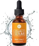 Bioniva Vitamin C Aufhellendes Serum, Anti-Aging-Gesichtsserum mit Hyaluronsäure, Jojobaöl, MSM & Aloe, Organisches Aufhellungsserum gegen dunkle Flecken & Falten Fördert gleichmäßigen Hautton 30ml