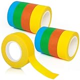 Prebarfun 8 Rollen Farbe Masking Tape, Malerkrepp, 12m*20mm Farbiges Klebeband, Abklebeband Maler Bunt Farbe Malerband für Kennzeichnung Oder Codierung, DIY Handwerk Dekoratoren