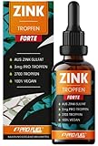 Zink Tropfen FORTE 100ml - 2700 Tropfen extra hochdosiert mit 3mg Zink pro Tropfen aus Zink-Sulfat (ionisches Zink) - sehr ergiebig, bis zu 540 Anwendungen - hohe Bioverfügbarkeit, ohne Alkohol, vegan