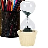 Sanduhr - 2,67 x 5,78 Zoll Magnetische Sanduhrglas für entspannende Anzeige, ästhetisches Sandscape -Ornament mit Duftdiffusor, ideal für Zeitmanagement, Kochen, Meditation oder Küchendekoration