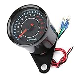 TKSE Elektronischer Drehzahlmesser, DC 12V Universal Motorrad LED Hintergrundbeleuchtung Tachometer Elektronische Drehzahlmesseranzeige