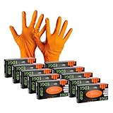 ARLI Edge Grip Nitril Einweghandschuhe Größe XL orange 8,5 g Diamantstruktur puderfrei Arbeitshandschuhe Werkstatt Industrie Montage Automotive Handschuhe (500 Stück)