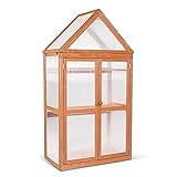 MCombo 3 Etage Gewächshaus Aufzuchtschrank Treibhaus Pflanzenhaus Tomatenhaus höhenverstellbar aufklappbar 0800, aus Holz und Polycarbonat