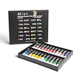 Elan Gouache Farben Set, 24x Premium Gouache Farben Tuben 12ml Ungiftig, Premium Flüssige Gouachefarben Set Professional