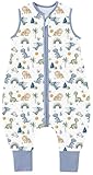 Chilsuessy Baby Schlafsack mit Füßen 1.5 Tog Kinder Ganzjahres Schlafsack 100% Baumwolle Baby Schlafsack mit Beinen für Jungen und Mädchen, 1.5 Tog/Dinosaurier, 90cm/Baby Höhe 95-105cm