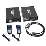 VENYAA 60M -Kompatibler KVM-Extender -Kompatibler USB-KVM-Ethernet-Extender Sender Empfänger EU-Stecker -Kompatibler Extender mit Großer Reichweite 1 Satz