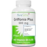 Nord Vital Griffonia Plus - 500 mg Griffoniasamen mit natürlichem 5-HTP - Vitamine B5 und B6 - deutsche Produktion - Vegan