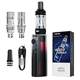 VAPTIO Cosmo Nebula Kit Elektronische Zigarette 1500mAh 25W Starter Kit mit Cosmo Coil Mesh 2 Stück 1,6 Ohm/0,7 Ohm, No E Liquid No Nicotine (Schwarz Rot)