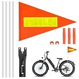 KAIYAYA Fahrradfahne für Kinder,21.5 X 28 cm Fahne Fahrradanhänger Sicherheitswimpel Fahrrad Wimpel Fahrradwimpel Verstellbare Roller Fahrrad Wimpel Street Buddy Fahne,Warnschild