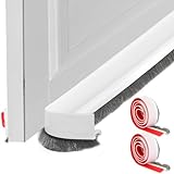 Riloventa Türdichtung Zugluftstopper für Türen, Dichtungsband Selbstklebend, Bürstendichtung, Tür Haustür Dichtung, Türbesen, Türbodendichtung, Schallschutz Türbürste, Bürstenleiste, Türdichtungen