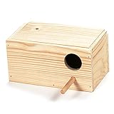 Arquivet Vogelnest aus Holz - Wellensittichhaus - Vogelhaus - Gartennest - Nest für Vögel Natur - 20 x 11 x 10 cm