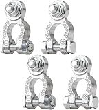 Raheem 4 Stück robuste Batterieklemmenverbinder – 12 V/24 V Universal M8 Bolzenbolzen-Klemmen für Auto, Motorrad, Marine, Wohnmobil, positiv/negativ aus Aluminiumlegierung (2 Paar-Set)