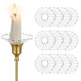Hewory Tropfenfänger für Kerzen Tropfschutz Glas: 12 Stück Vintage Tropfschutz Kerze Gläser Kerzenring für Stabkerzen Tropfkerzen Kerzenständer (2,3 cm)