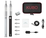 E Zigarette Shisha Starterset Elektronische Zigarette/Doppelset: 2x EVOD 1100mAh Akku+2x Mini Protank Verdampfer+5x Extra Verdampferköpfe ohne Nikotin KUBO (2 Stück Schwarz+Weiß)