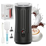 Ovetedot Milchaufschäumer, 4-in-1 Milchaufschäumer Elektrischer für Heißen und Kalten Milchschaum, Automatische Abschaltung Kaffee Aufschäumer für Latte, Macchiato, Cappuccino(Nachtschwarz)