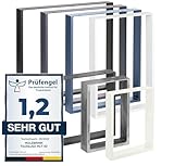 HOLZBRINK Tischbeine Metall Schwarz | Tischkufen/Tischgestell für Couchtisch, Esstisch, Schreibtisch, Sitzbank | 2 Stück Möbelfüße 40 x 43 cm
