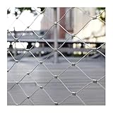 LINGDSWULING Vielseitiges Gartenkäfignetz Hohe Höhe Balkon-sicherheitsnetz Maschen Edelstahl-fallschutznetz Tiergeflügel-sperren-Zaun Edelstahl-drahtgeflecht(9.8x13.1ft(3x4m))