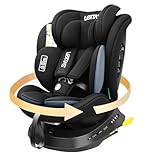 LETTAS I-Size 360°Drehung Autositz 40-150 cm, ca. 0 bis 12 Jahre, Isofix Kinderautositz mit Verstellbarer Kopfstütze, ECE R129