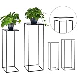 VINCIGANT Blumenständer Metall 2er Set Schwarz 68cm&78cm Hoch Blumenständer Metall Schwarz Stabil & Pflegeleicht für die Dekoration in Wohnzimmer Schlafzimmer oder Büro Draußen & Innen