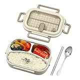 Rrlihjgu Thermobehälter Für Warmes - Isolierte Brotdose - Mit Löffel Stäbchen Wasserdicht Mikrowellengeeignet Edelstahl Box Für Unterwegs Wandern Salat