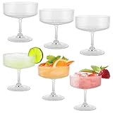 ZOFUN 6 Stück Coupé Gläser, 200ML Champagner Gläser Sektschalen, Martinigläser, Espresso Martini Gläser, Wein, Martini, Cocktailgläser, Longdrinkgläser, Kristall Rotweingläser und Weiß weingläser