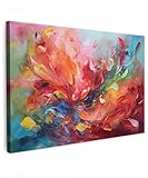 MuchoWow© Wandbilder Groß 120x80 cm XXL Schlafzimmer Home Deko Wohnung Bild Wohnzimmer Fotoleinwand Wand Bilder Leinwand Wall Decor Kunstdruck - Öl - Kunst - Abstrakt - Bunt