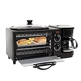 3In1 Minibackofen Backofen FrüHstüCksmaschine Kaffee Maschine Toastofen Kleinbackofen Campingbackofen Mit Kochplatten Grillen Toaster FrüHstüCk Für Den Hausgebrauch Kaffeemaschine