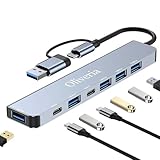 USB C Hub 3.0, 7 in 2 USB Hub 3.0 Multiport Adapter mit USB 3.0, USB 2.0 Ports, USB Verteiler, USB Typ C Hub für MacBook Air/Pro, Galaxy, iPad, Windows, Laptop, Desktop, PS4/PS5 usw