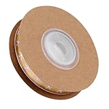 FOMIYES Bedrucktes Weihnachts Stoffband mit Schneeflockenmuster 10m Lang Goldfarbenes Bastelband für Geschenkverpackung Floristik und Selbstgemacht Dekoration