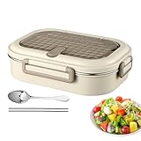 Generisch Thermo-| Essensdose für Erwachsene,Spülmaschinen- Und Mikrowellengeeignet Auslaufsicher Edelstahl Mit Besteck Unterteilte Schüssel Für Pflege Snacks Salate Picknick