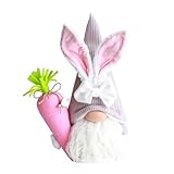 ENLACE Ostern Frühling Wichtel, Handgemachte Plüsch Puppen, Ostern Hasen Ohren Puppen Dolls, Wichtel Ostern Heimdekoration, für Tischdekoration Deko Osterdekoration Frühling, Lila