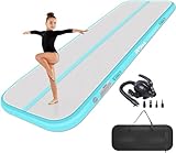 PPXIA Gymnastikmatte Air Matte Track 3M 4M 5M 6M 10/20CM Höhe, Turnmatte Tumbling Matten mit Komplettes Zubehör, Aufblasbar Gymnastik Track Matte für zuhause Outdoor Yoga