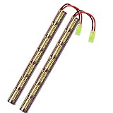 melasta 2pack 2 / 3A 8,4 V Airsoft Akku NIMH 1600mAh Stick Akku Compatible with Airsoft Pistole AK47 MP5K RPK PKM Compatible with Mini Tamiya Anschluss