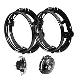 Shkalacar 7 Zoll Arbeitsleuchten Halterung, Runde Scheinwerfer Montagehalterung, Kompatibel mit Motorrad, Schelle Halterung für Sprühlackiert, Rostfrei, Modifizierter Scheinwerferständer(Schwarz)
