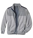 ATLAS FOR MEN - Strickjacke mit Twill-Einsätzen - 5XL