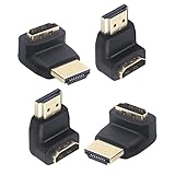 LEENUE 4 Stück HDMI Winkelstecker 90 Grad und 270 Grad, HDMI Winkel Adapter, 4K Stecker auf Buchse Adapter, für 3D UHD, ARC, HDR, Monitor, TV, PS5, Roku Stick