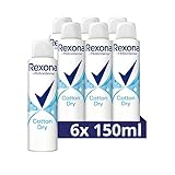 Rexona MotionSense Deo Spray Cotton Dry Anti Transpirant mit 48 Stunden Schutz gegen Körpergeruch und Achselnässe 6x 150 ml