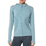 Yvette Damen Laufjacke Sportjacke Langarm Trainingsjacke Sweatjacke Für Yoga Fitness Laufen,Blau,L