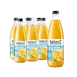 hohes C leichte Orange (6 x 1l), 60% Saft, Orangensaft, Vitamin C, ohne Zuckerzusatz laut Gesetz, vegan, mit recyceltem PET