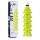 BAIHUALIN WHiZZ Nylon Badminton Bälle Langlebige Federbälle für Indoor und Outdoor Training, Übung, Freizeit, Einsteiger, 6x Gelb