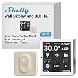 Shelly Wall Display White + Blu H&T Ivory (Bundle), Smarte Steuerung und Umweltüberwachung Starterpaket, WLAN & Bluetooth, Thermostat, Integriertes 5-A-Relais, Neutralleiter erforderlich