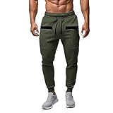 Herren Chino Hose mit Kordelzug Tasche Jogginghose Atmungsaktiv Sporthose Männer Freizeithose Comfort Cargohose Hautfreundlich Outdoorhose Weich Laufhose Trainingshose M-3XL