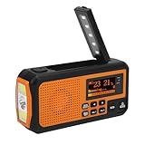LICAEVEY Notfallwetterradio, DAB FM Tragbares Solarhand -Crank -Radio mit Bluetooth -Lautsprecher, Power Bank Taschenlampe für den Innenraum Im Freien