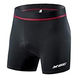 XGC Herren Radunterhose Radsportshorts Fahrradhosen mit elastische atmungsaktive 3D Gel Sitzpolster mit Einer hohen Dichte (Black, M)