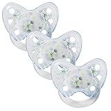 Dentistar® Silikon Schnuller 3er-Set – Größe 1 Schnuller 0-6 Monate – Zahn- & kieferfreundlicher Nuckel mit Dental-Stufe – BPA-frei – Made in Germany - Pusteblume