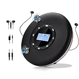 Tragbarer CD-Player Bluetooth wiederaufladbarer 1500mAh Auto CD-Player mit Bluetooth und Stereo Dual Lautsprecher Anti-Skip für Auto Zuhause Reisen persönlicher Walkman discman CD Player Tragbar