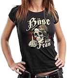 Damen Lady T-Shirt: Böse alte Frau schwarz