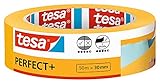 tesa Malerband Perfect+ - Malerkrepp aus dünnem Washi-Papier zum präzisen Abkleben bei Malerarbeiten - für den Innenbereich - 50 m x 30mm